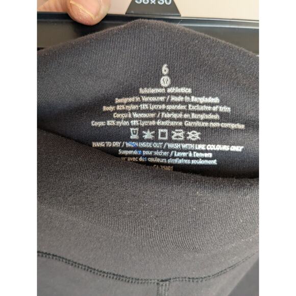 Lululemon Wunder Under Aztec Print Side Panel Full On Luon Legging Pants Black 6 - Picture 10 of 11